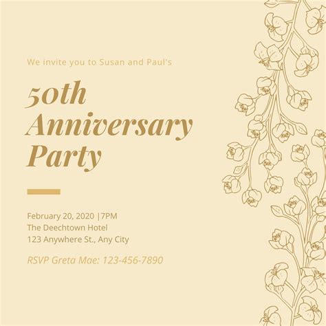 Th Wedding Anniversary Invitation Templates Discover How Fun