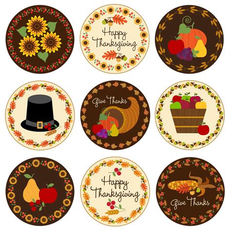 Thanksgiving Circle Emblems 1418865 Vector Art At Vecteezy