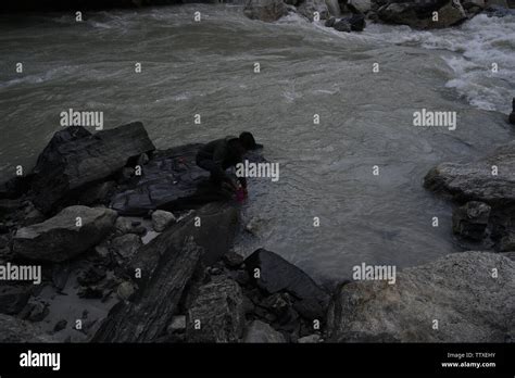 Holy Sarasvati River At Indias Last Village Mana Near Badrniath