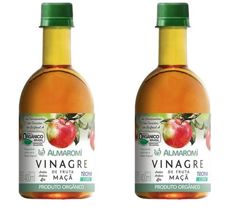 Vinagre de Maçã Organico Almaromi 400 ml kit 2 unidades Vinagre