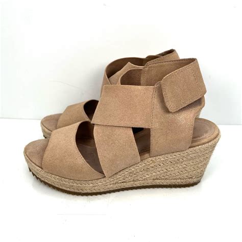 Eileen Fisher Willow Wedge Espadrille Suede Womens S Gem
