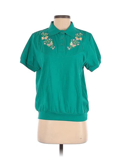 Anthony Richards Solid Teal Green Short Sleeve Polo Size S 52 Off