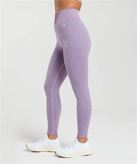 Gymshark Marl Seamless Leggings Light Pink Light Blue Marl Sherbet