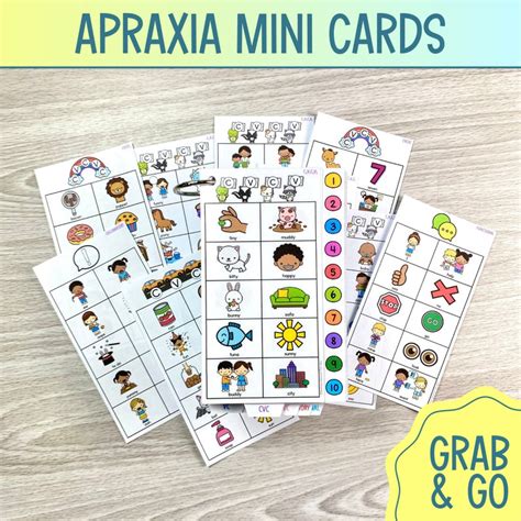 Printable Apraxia Picture Cards Mini Apraxia Flashcards Portable Ring