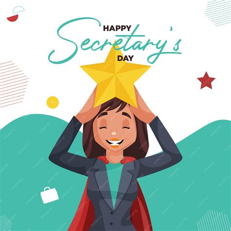 Premium Vector Happy Secretary Day Banner Design Template