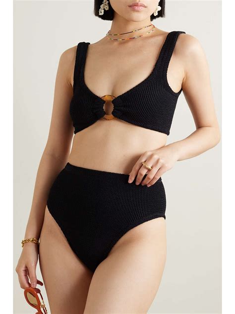 Hunza G Nadine Seersucker Bikini Net A Porter