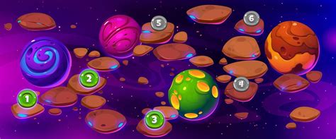 Space Game Background Cartoon Ui Design 12747019 Vector Art At Vecteezy
