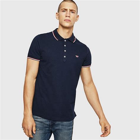 Áo Polo Nam Diesel Tipped Polo Shirt Màu Xanh Navy N-TH | Vua Hàng Hiệu