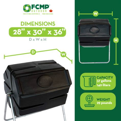 Fcmp Outdoor 37 Gallon Single Chamber Roto Tumbling Garden Composting