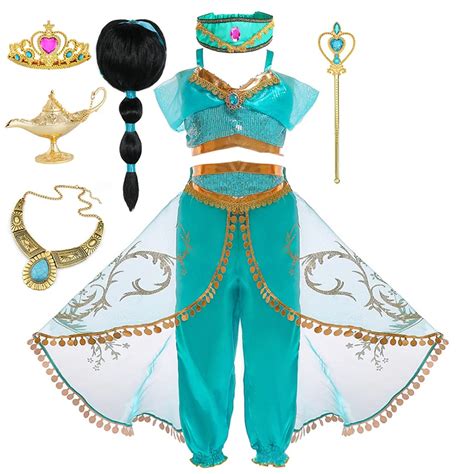 Vestido Princesa Jasmim Para Meninas Festa De Anivers Rio Cosplay De