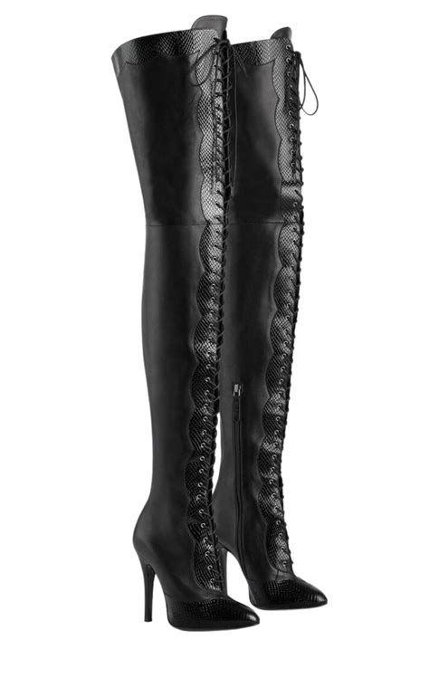 Gucci 90mm Harriet Leather Over The Knee Boots Runway Catalog Leather Over The Knee Boots