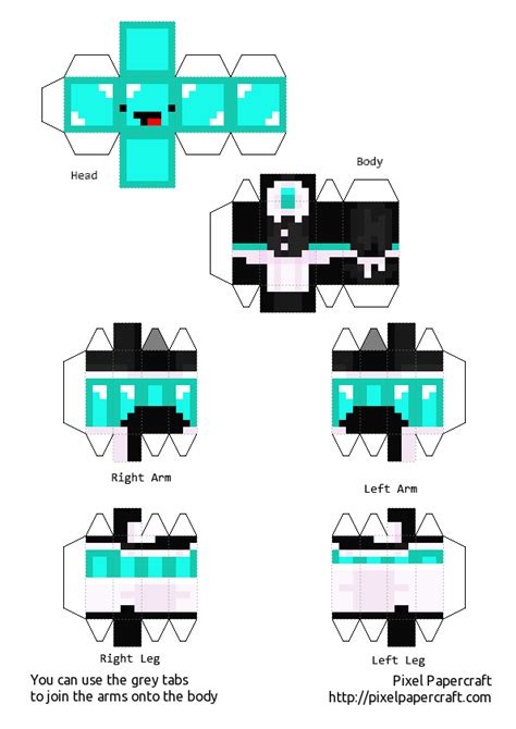 Skeppy Maid Papercraft Minecraft Skin Minecraft Printables Minecraft Templates