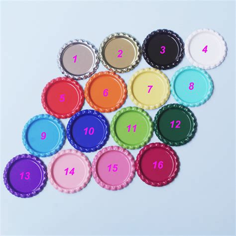 100 Metal Flattened Bottle Caps Solid Colors 1 Inch Bottle Etsy