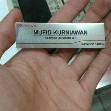 Jual Name Tag Gravir Magnet Bahan Stainless Kuningan Shopee Indonesia