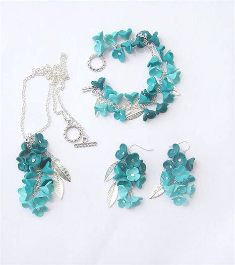 Teal Jewelry Set By Creazionibb On Etsy