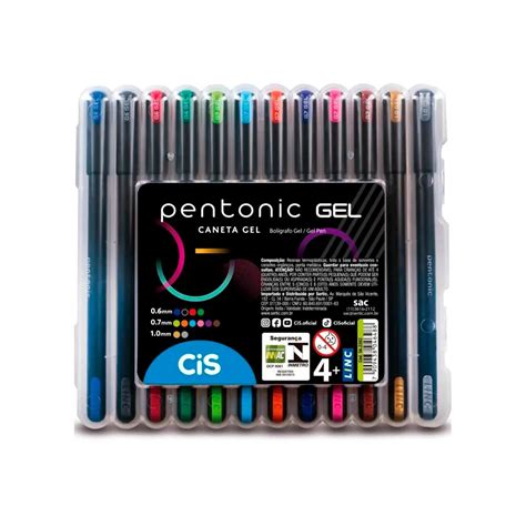 Caneta Gel Cis Pentonic Kit C Cores Aquarele Papelaria