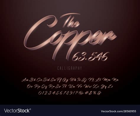 Copper font Royalty Free Vector Image - VectorStock