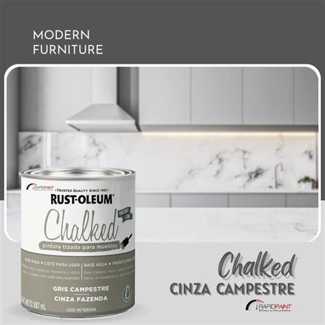 Rapid Paint Chalked Giz Cinza Campestre Ml Rust Oleum Lata