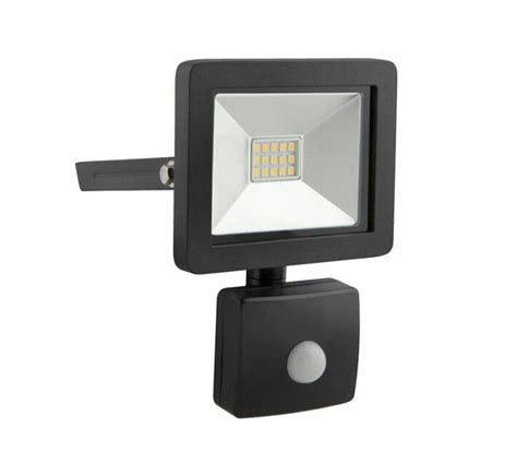 Eurolux Led Floodlight 10w With Sensor Black Makro