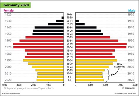 German Demographics In A Histogram Based On The Birth Year Of 5 Year