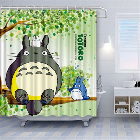 New 2021my Neighbor Totoro Shower Curtain Cartoon Cute Totoro Sitting