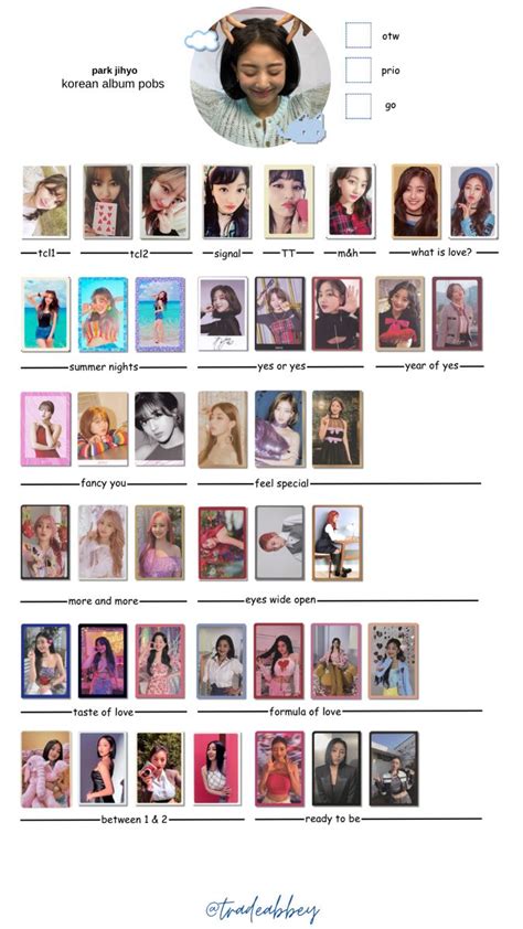 All Twice Jihyo Korean Preorder Photocard Template Kpop Pob Template Tradeabbey Photocard