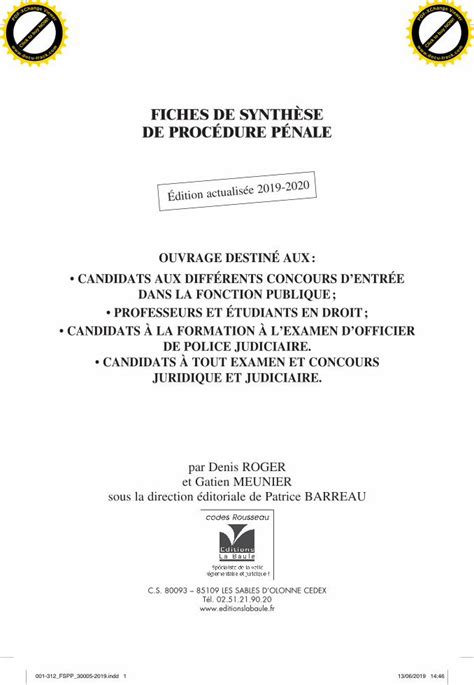 PDF FICHES DE SYNTHÈSE DE PROCÉDURE PÉNALE DOKUMEN TIPS