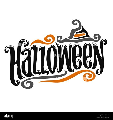 Vector poster for Halloween: decorative handwritten font for word ...