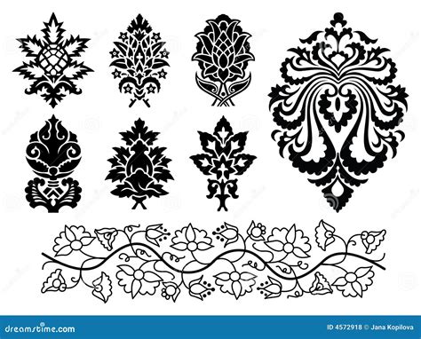 Conjunto Del Ornamento Floral Del Vector Ilustraci N Del Vector