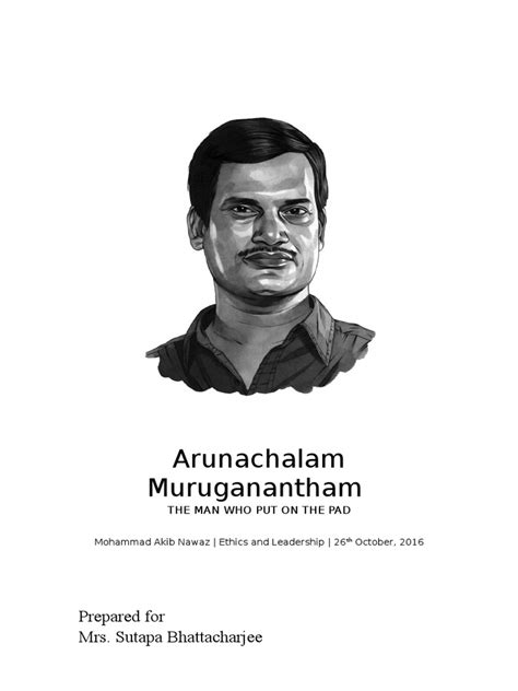 Arunachalam Muruganantham Pdf Business