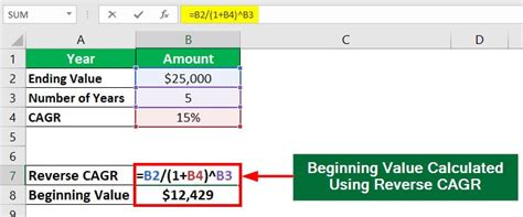 How To Use Cagr Formula In Excel Using Rri Rate Power