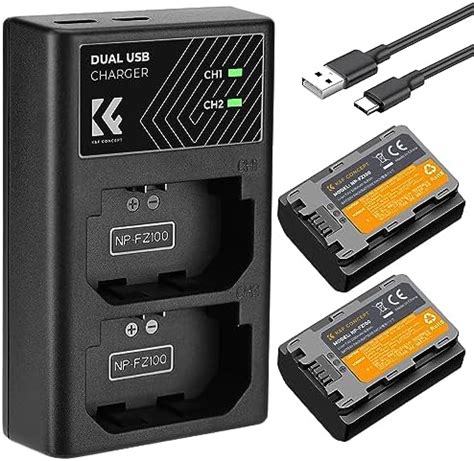 K F Concept Np Fz Battery Dual Slot Charger Set Mah For Sony