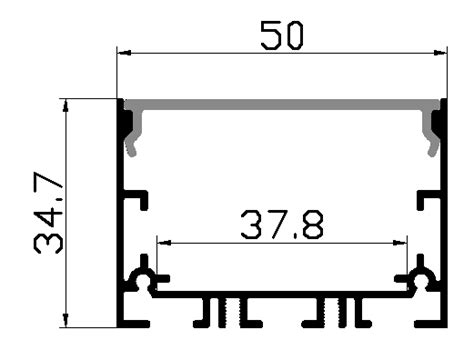 PXG 5035 M Surface Mounted Aluminum Channel Profile For Led Strips