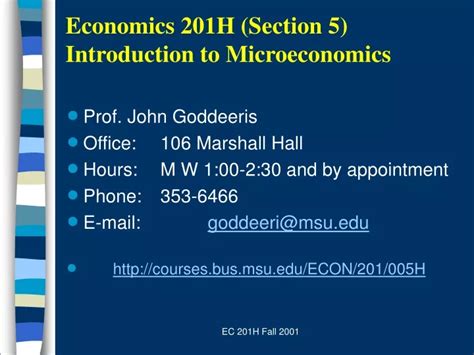 Ppt Economics H Section Introduction To Microeconomics