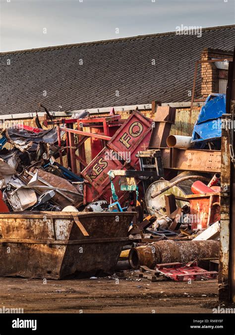 Scrapyard - Metal Recycling Yard - recycling scrap metals Stock Photo ...