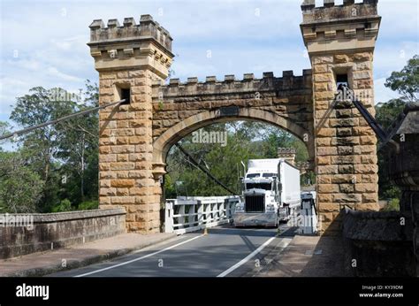 Large Truck Crossing Hampden Bridge Over Kangaroo River Kangaroo