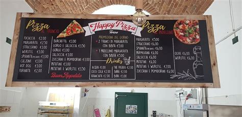 Menu at Happy Pizza pizzeria, Turin