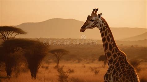 Golden Hour Giraffe National Geographic S Agfa Vista Shot Stock