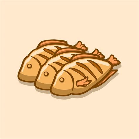 fried fish illustration concept in cartoon style 17428960 Vector Art at ...