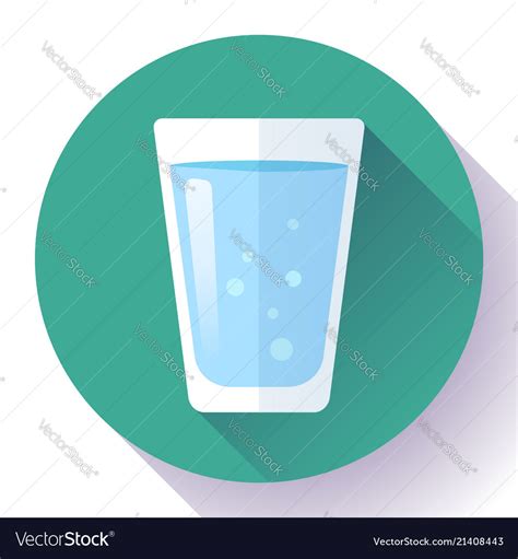 Glass Of Water Icon Flat Design Royalty Free Vector Image