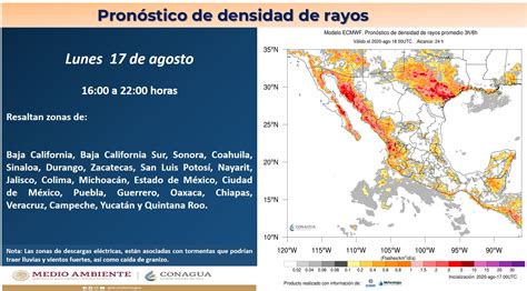 CONAGUA Clima On Twitter Hoy Por La Tarde Se Esperan Rayos En La