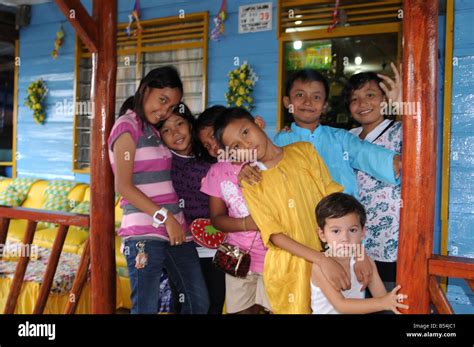 Townhouse Scene Belakang Padang Riau Islands Indonesia Stock Photo Alamy