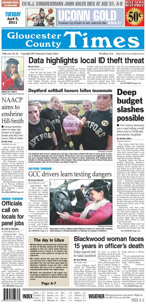 Today's Gloucester County Times front page, April 5, 2011 - nj.com