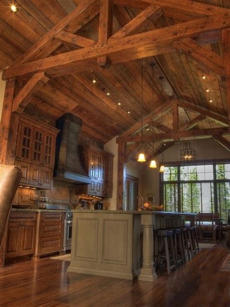 High Resolution Exposed Beams Ceiling 3 Log Cabin Kitchen Ceiling Beam