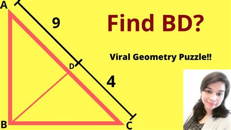 Abc Is Right Angled Triangle Bd Is Perpendicular To Ac Find The Value Of Bd Youtube