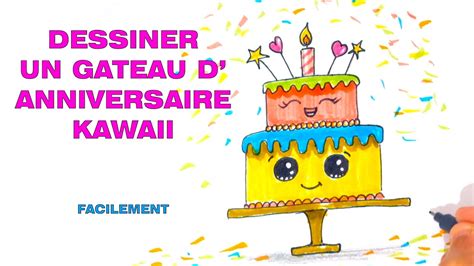 Comment Dessiner Un G Teau D Anniversaire Kawaii Facile A Faire Youtube