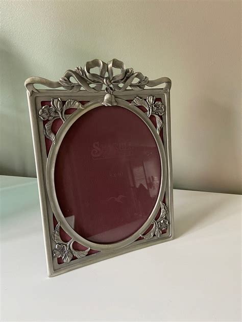 Vintage Seagull Pewter Photo Picture Frame 8 X 10 Floral Etsy