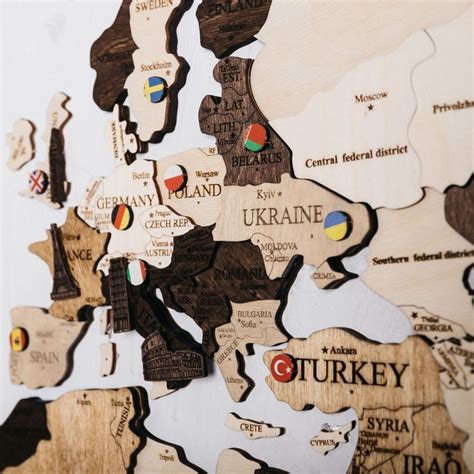 World Map By Woodpecstudio Wooden Wall Map World Map Wooden Travel