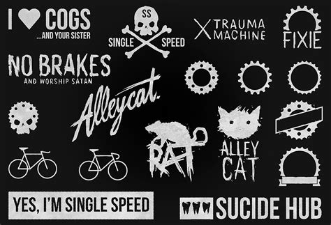 Some Type Of Sticker Set On A Blackboard With White Writing And Various Types Of Bike Related Items