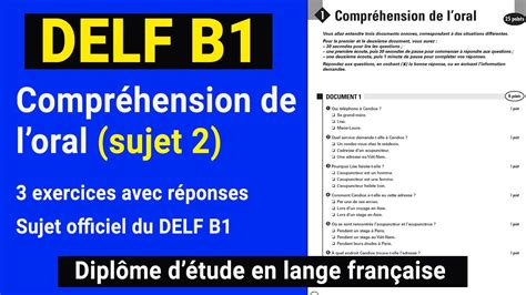 Delf B1 Compréhension De Loral Sujet Complet 2 French Listening